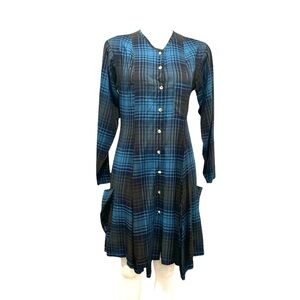 Marithe Girbaud Francois plaid long sleeve button down dress size medium